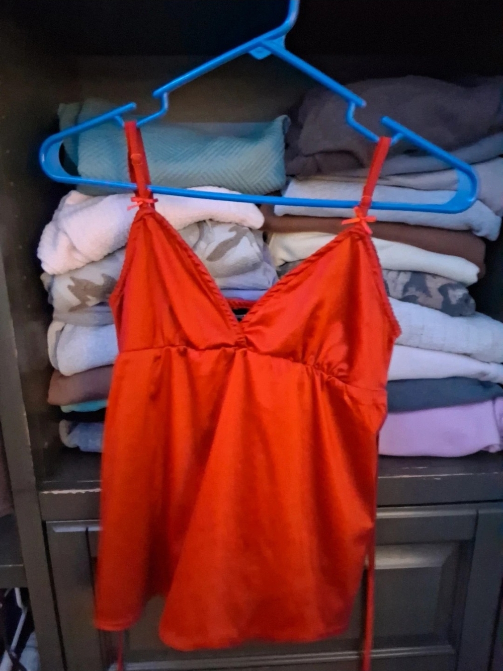 Red Satin Camisole Nightdress - Women Intimates